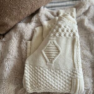 100% Cotton Cream Cable Knit Sweater Vest